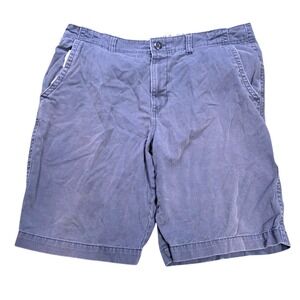 Old Navy Mens Broken-In Khaki Shorts Navy Blue Classic Length Size 34 Cotton